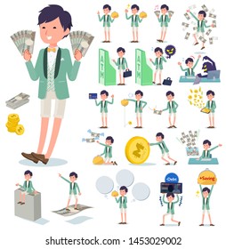 A set of tuxedo man with concerning money and economy.There are also actions on success and failure.It's vector art so it's easy to edit.
