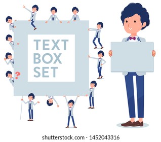A set of tuxedo man with a message board.Since each is divided, you can move it freely.It's vector art so it's easy to edit.
