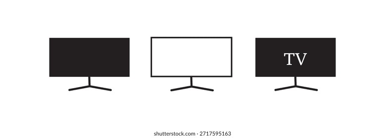Set of Tv Icon in trendy flat style isolated on white background. Television symbol for your web site design, logo, app, UI. Vector illustration, EPS10.