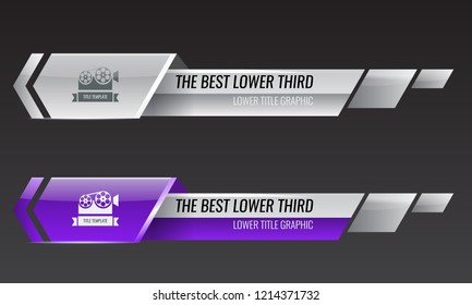 Set of Tv news bars for Video headline title or lower third template. Vector illustration.