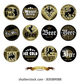 a set of twelve beer labels for your design