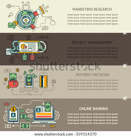 Set twelve of business banners