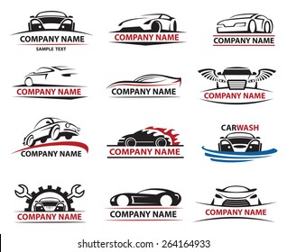 set of twelve car icons