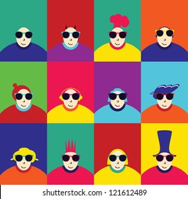 Set of twelve characters