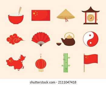 set of twelve chinese items