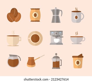 set of twelve coffee items
