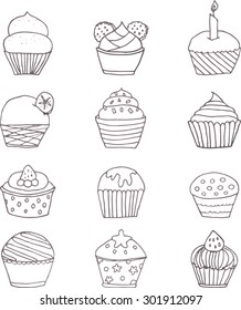 Set of twelve cupcakes