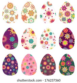 Set of twelve easter eggs