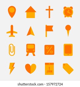 Set of twelve flat icons for smartphone application or design