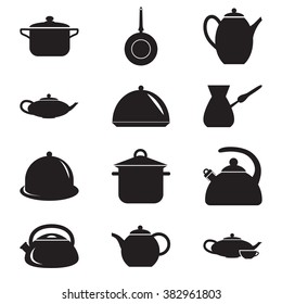 Set of twelve kitchen icons