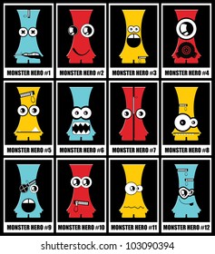 Set of twelve monster