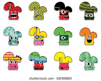 Set of twelve monsters