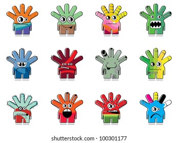 Set of twelve monsters