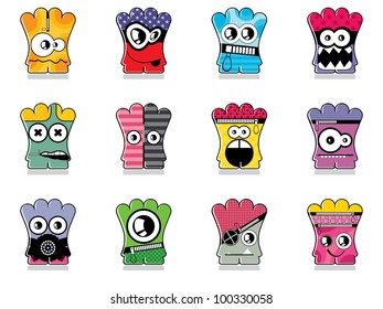 Set of twelve monsters