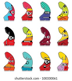 Set of twelve monsters