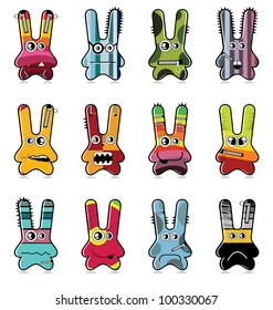 Set of twelve monsters