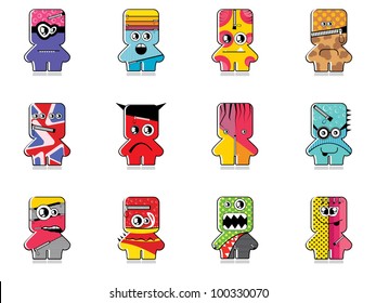 Set of twelve monsters