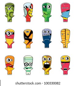 Set of twelve monsters