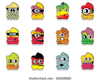 Set of twelve monsters