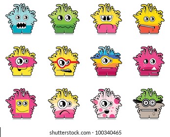 Set of twelve monsters
