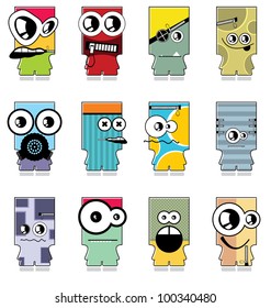 Set of twelve monsters