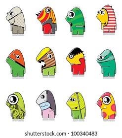 Set of twelve monsters