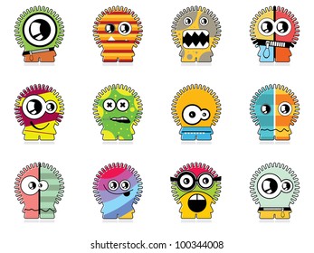 Set of twelve monsters