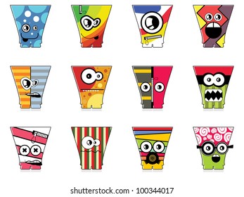 Set of twelve monsters