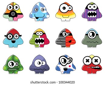 Set of twelve monsters