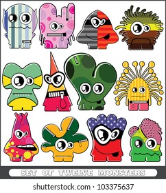 Set of twelve monsters