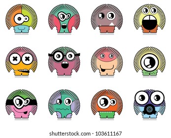 Set of twelve monsters