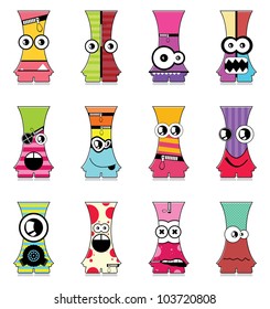Set of twelve monsters