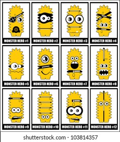 Set of twelve monsters