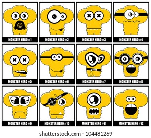 Set of twelve monsters