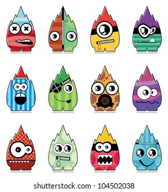 Set of twelve monsters