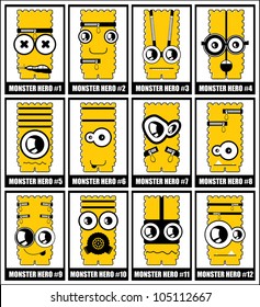 Set of twelve monsters