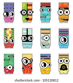 Set of twelve monsters