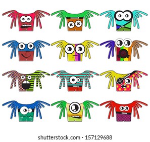 Set of twelve monsters