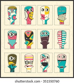 Set of twelve Monsters - vector set