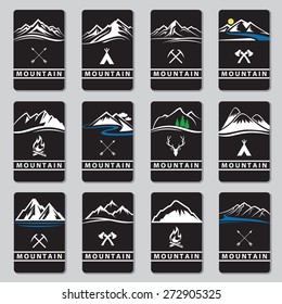 set of twelve mountain cards 