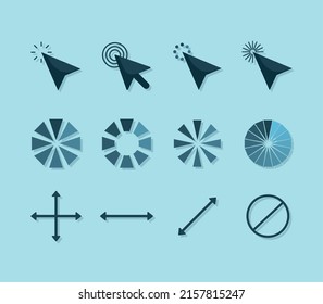 set of twelve mouse pointers