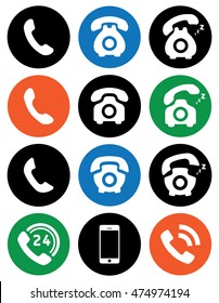 Set of twelve phone icons