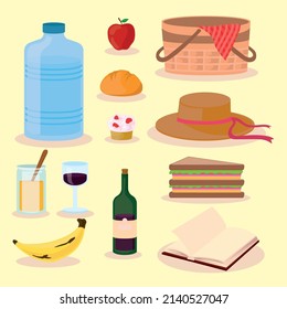 set of twelve picnic items