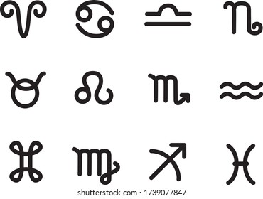 Set Twelve Signs Zodiac Prediction Future Stock Vector (Royalty Free ...