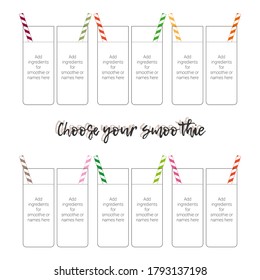 Set of twelve smoothie jars for restaurant