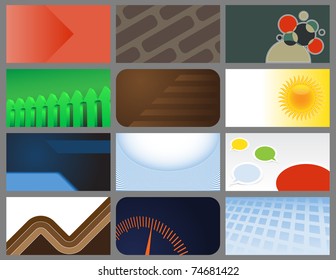 A set of twelve vector business cards designs