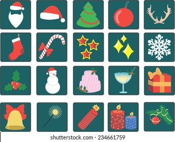 set of twenty Christmas vector icons