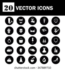 Set of twenty five beauty and fashion icons web and mobile