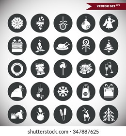 Set of twenty five Christmas icons web and mobile