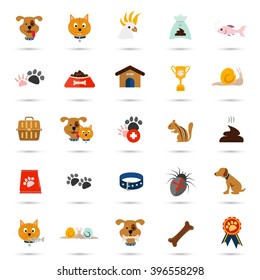 Set of twenty five color veterinary icons